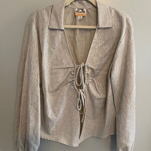 Future Collective Striped Summer Tie Front shirt